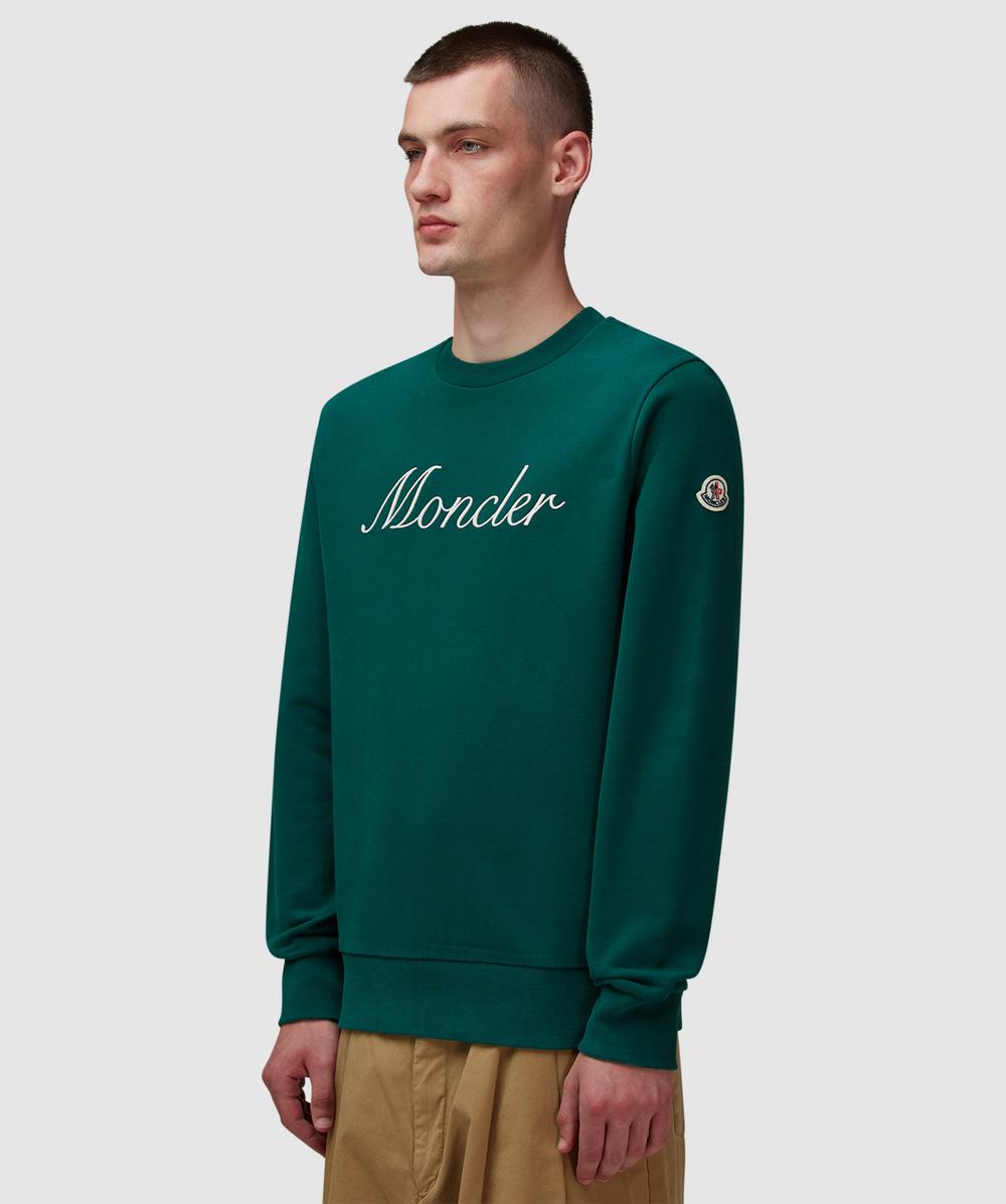 Moncler Embroidered logo sweatshirt | GREEN | SEVENSTORE