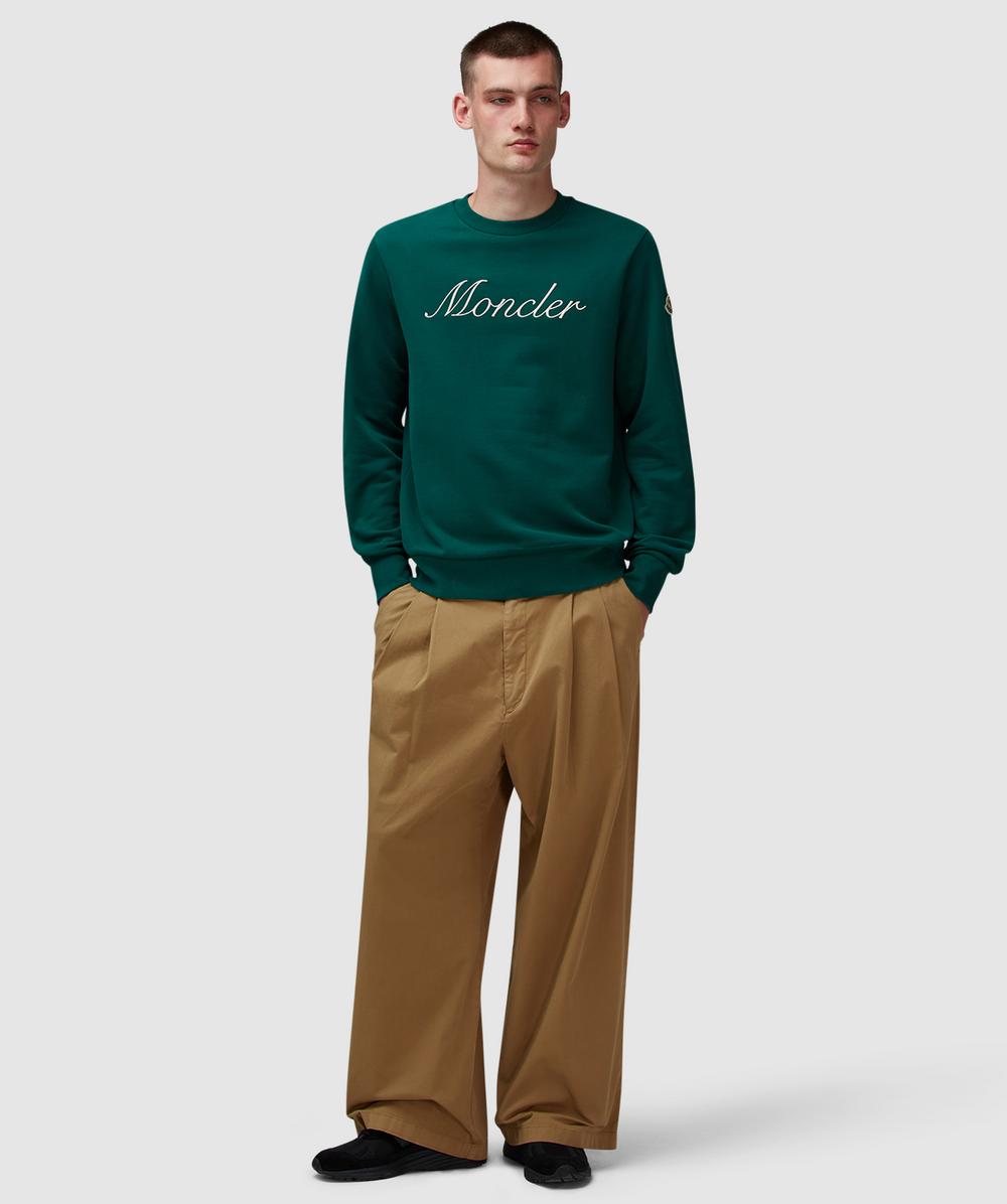 Moncler Embroidered logo sweatshirt | GREEN | SEVENSTORE