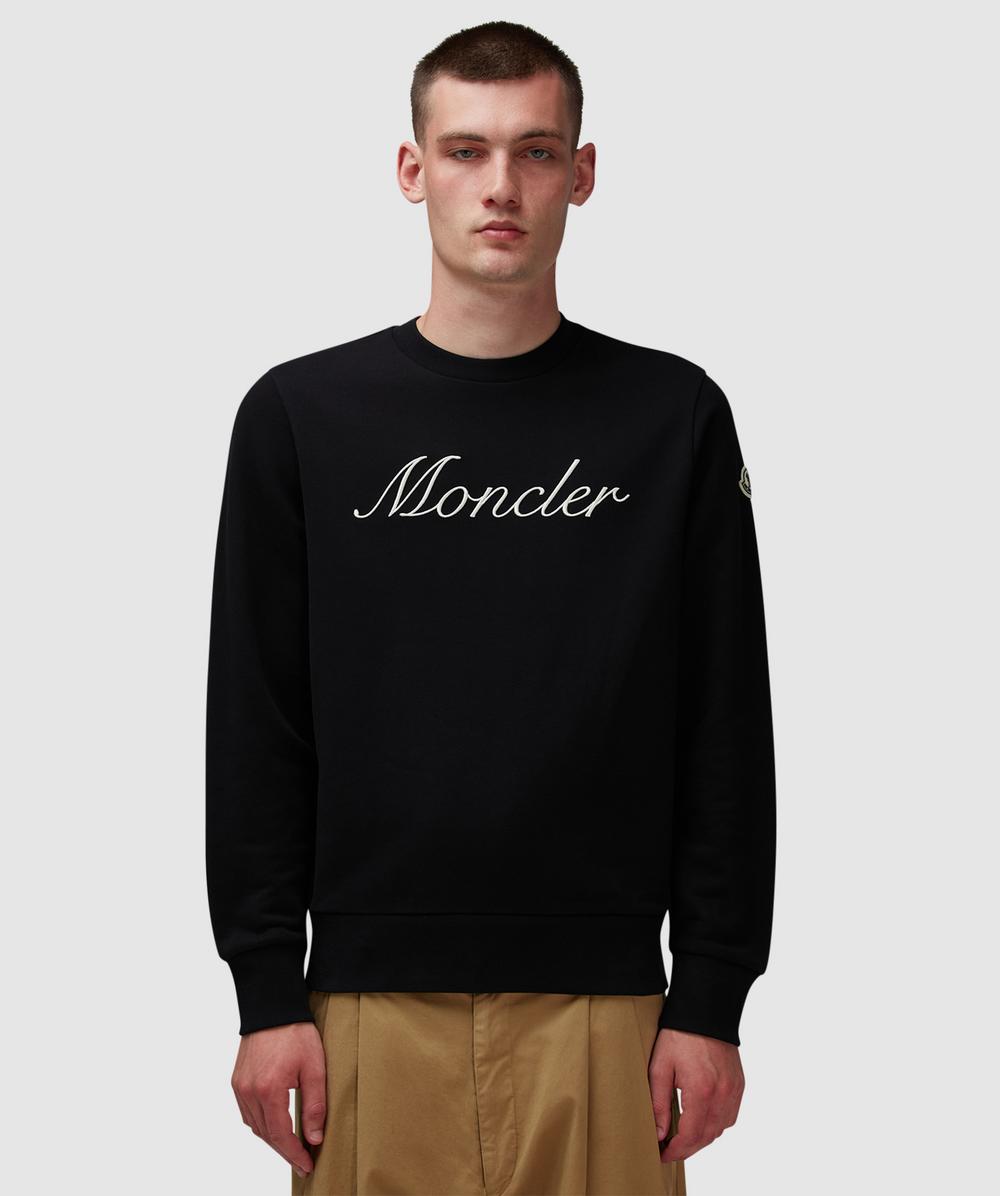 MONCLER ブラック エンボスロゴ スウェット
