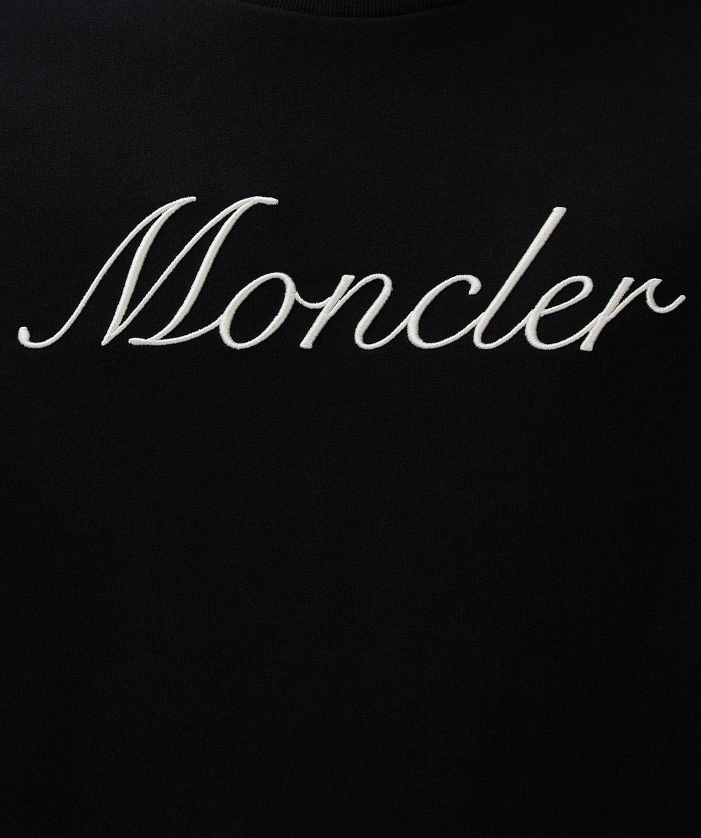 【希少】 MONCLER Embroidered logo cotton sweatshirt ブラック Moncler logo-embroidered cotton-blend Sweatshirt | Black