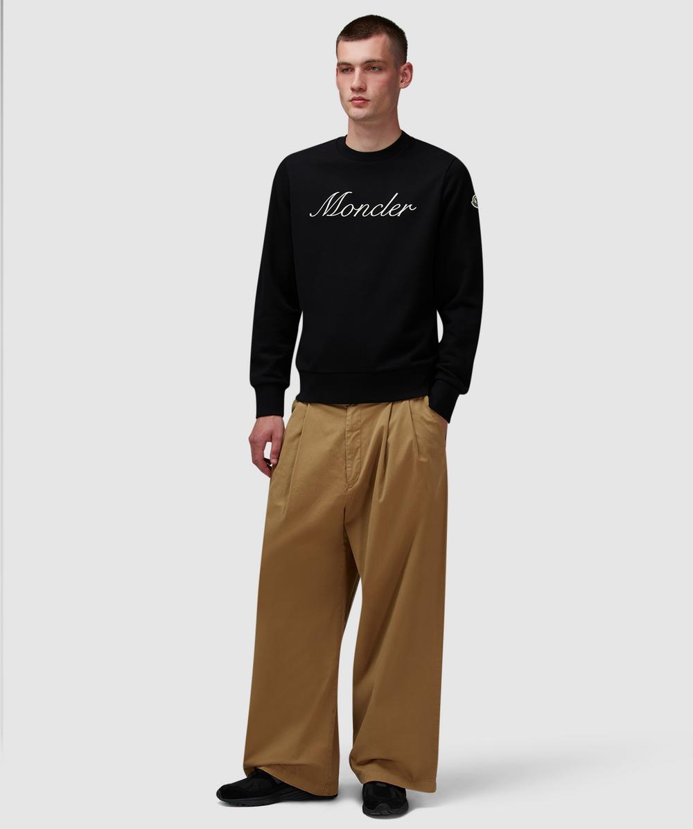 Moncler Embroidered logo sweatshirt | BLACK | SEVENSTORE