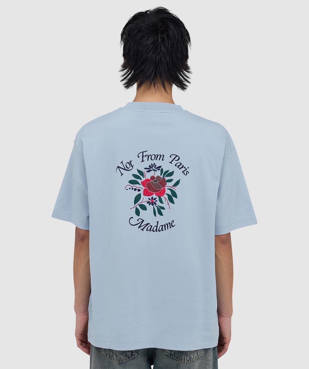 Drôle De Monsieur Men's Blue Nfpm Rose T-Shirt (Light - Xl) - Size Xl