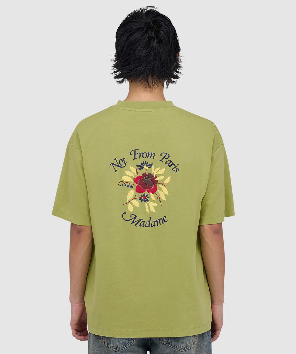 Drôle De Monsieur Men's Green Nfpm Rose T-Shirt (Light Olive - M) - Size M