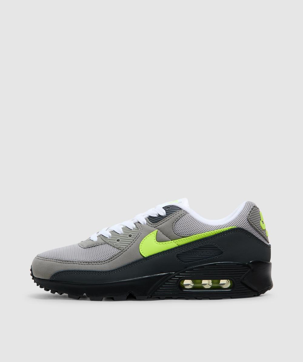 Nike Men's Yellow Air Max 90 'Neon' Sneaker (Anthracite/Black/Neon - 10) - Size 10