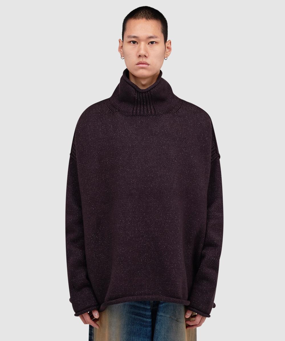 Acne Studios Oversized Roll Neck Sweater In Purple