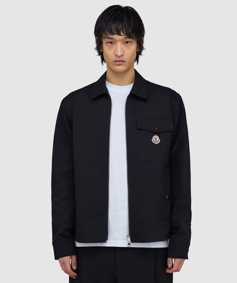 Moncler Canvas zipped overshirt | BLACK | SEVENSTORE
