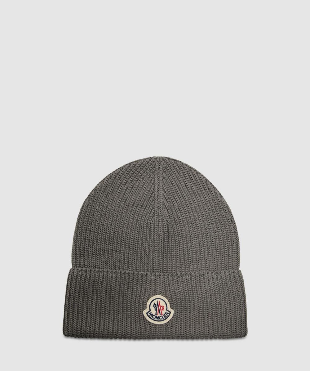 Moncler Tonal Beanie In Gray