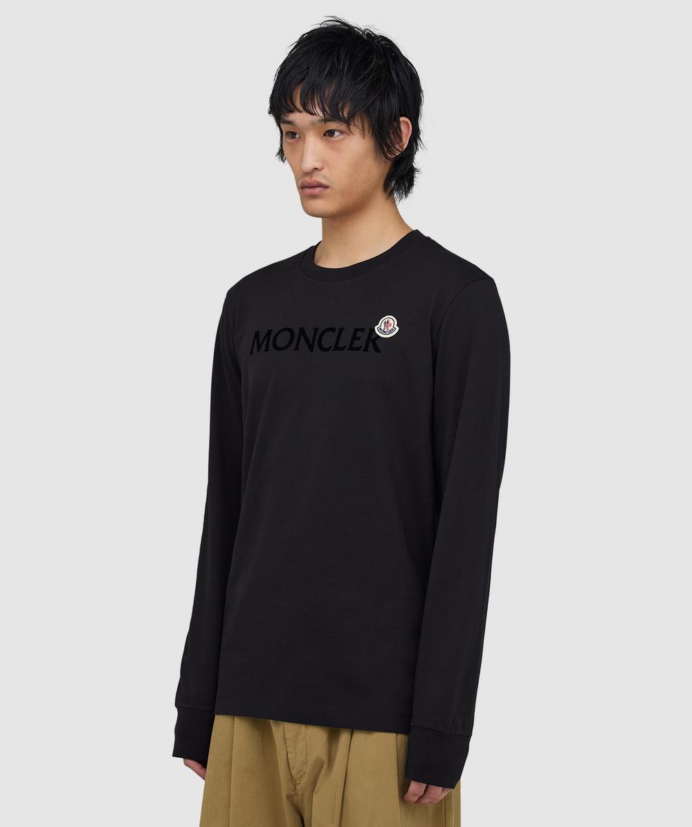 Moncler Double badge long sleeve t-shirt | BLACK | SEVENSTORE
