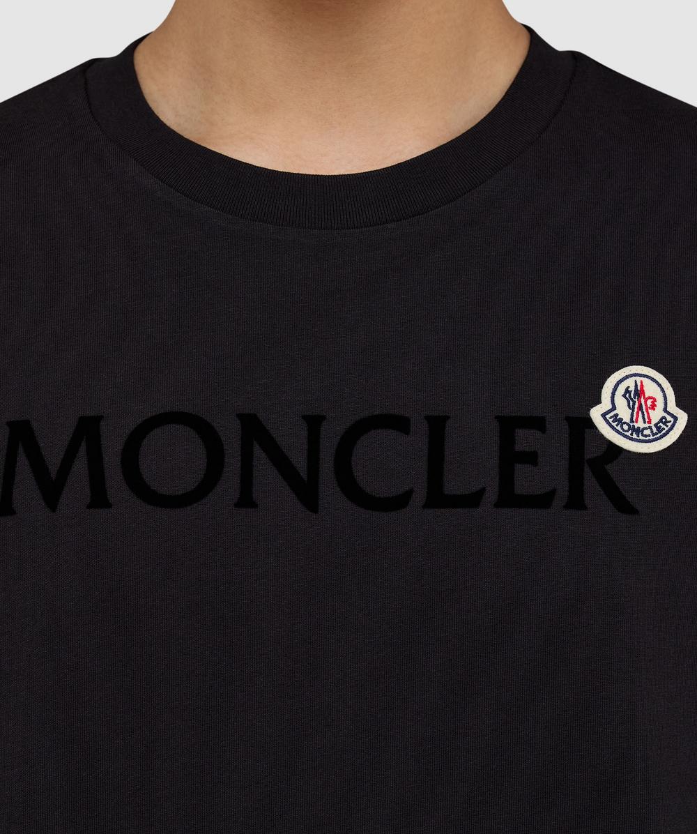 Moncler Double badge long sleeve t-shirt | BLACK | SEVENSTORE