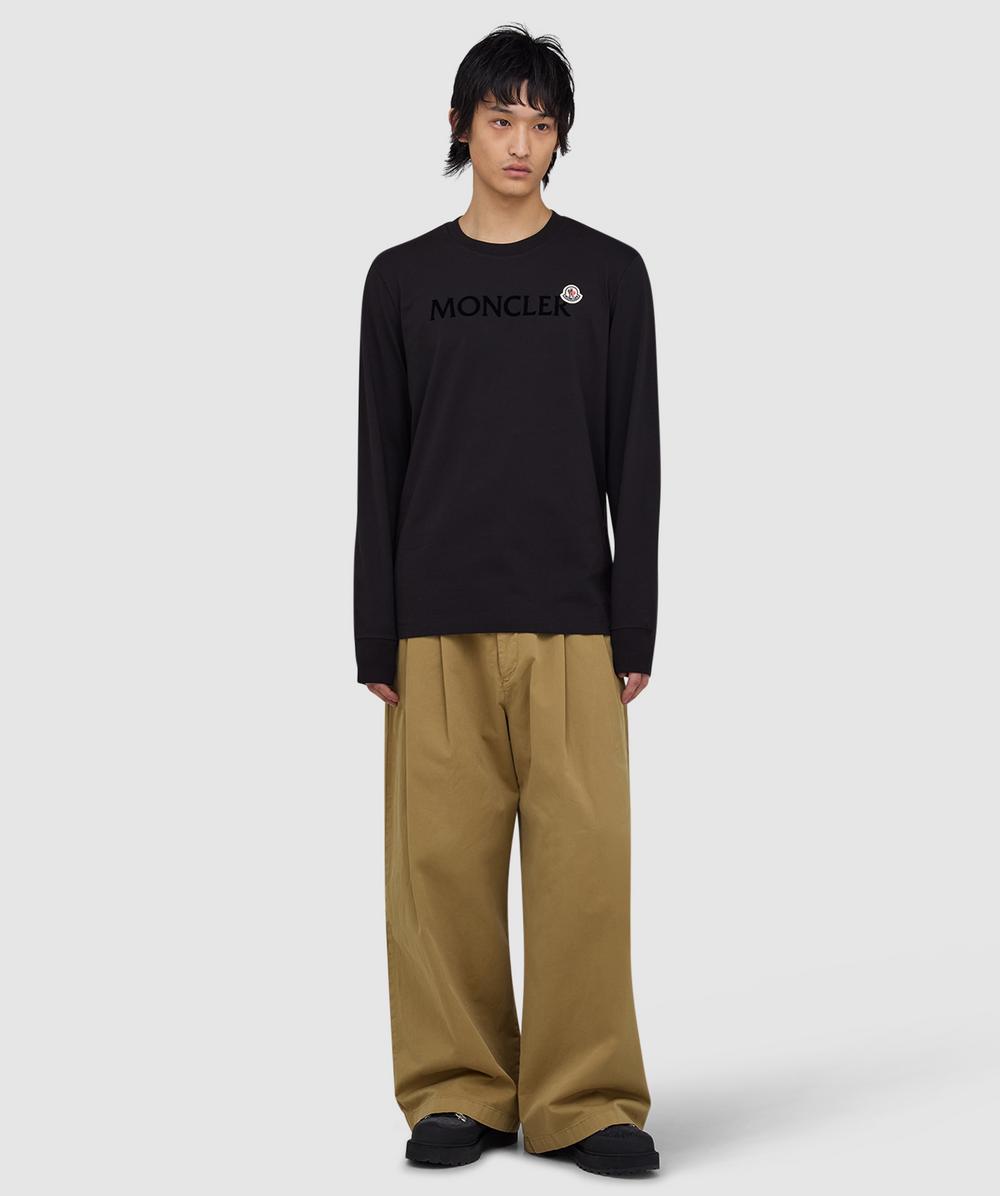 Moncler Double badge long sleeve t-shirt | BLACK | SEVENSTORE