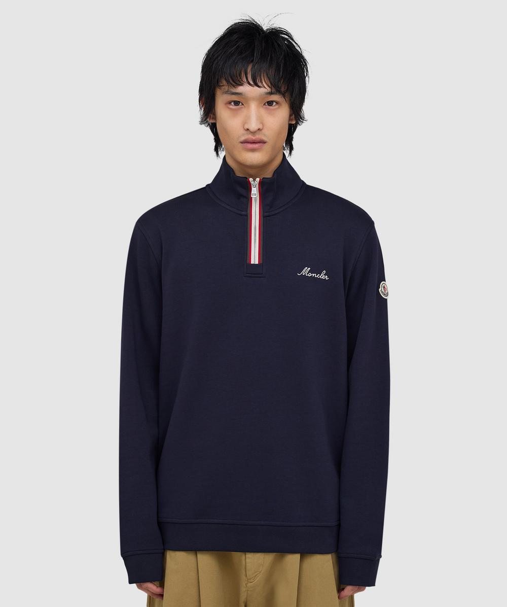 Moncler Quarter zip sweatshirt | NAVY | SEVENSTORE