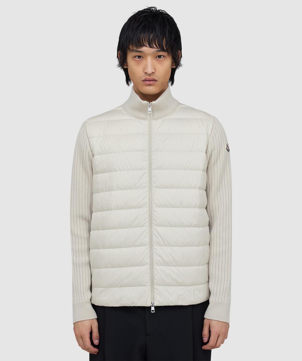 Moncler Men's White Contrast Panel Down Jacket ( - L) - Size L