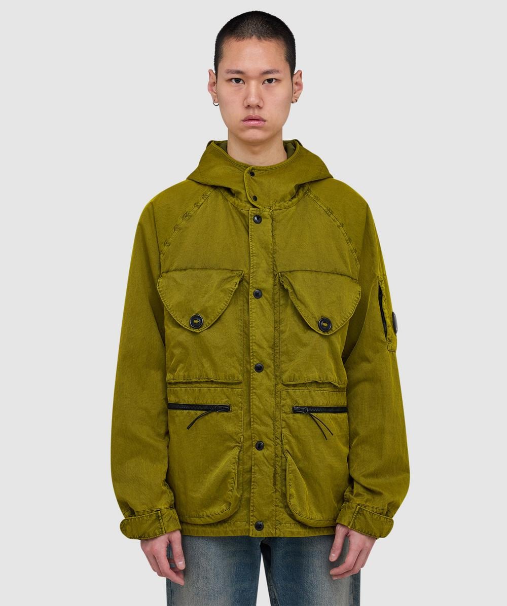 C.P. Company Panama-R Mixed Goggle Jacket (Antique Moss - L) - Size L, Male