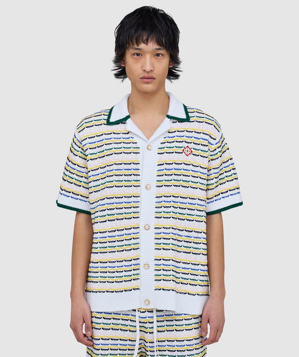 Casablanca Tuck Stitch Short Sleeve Shirt In Multi