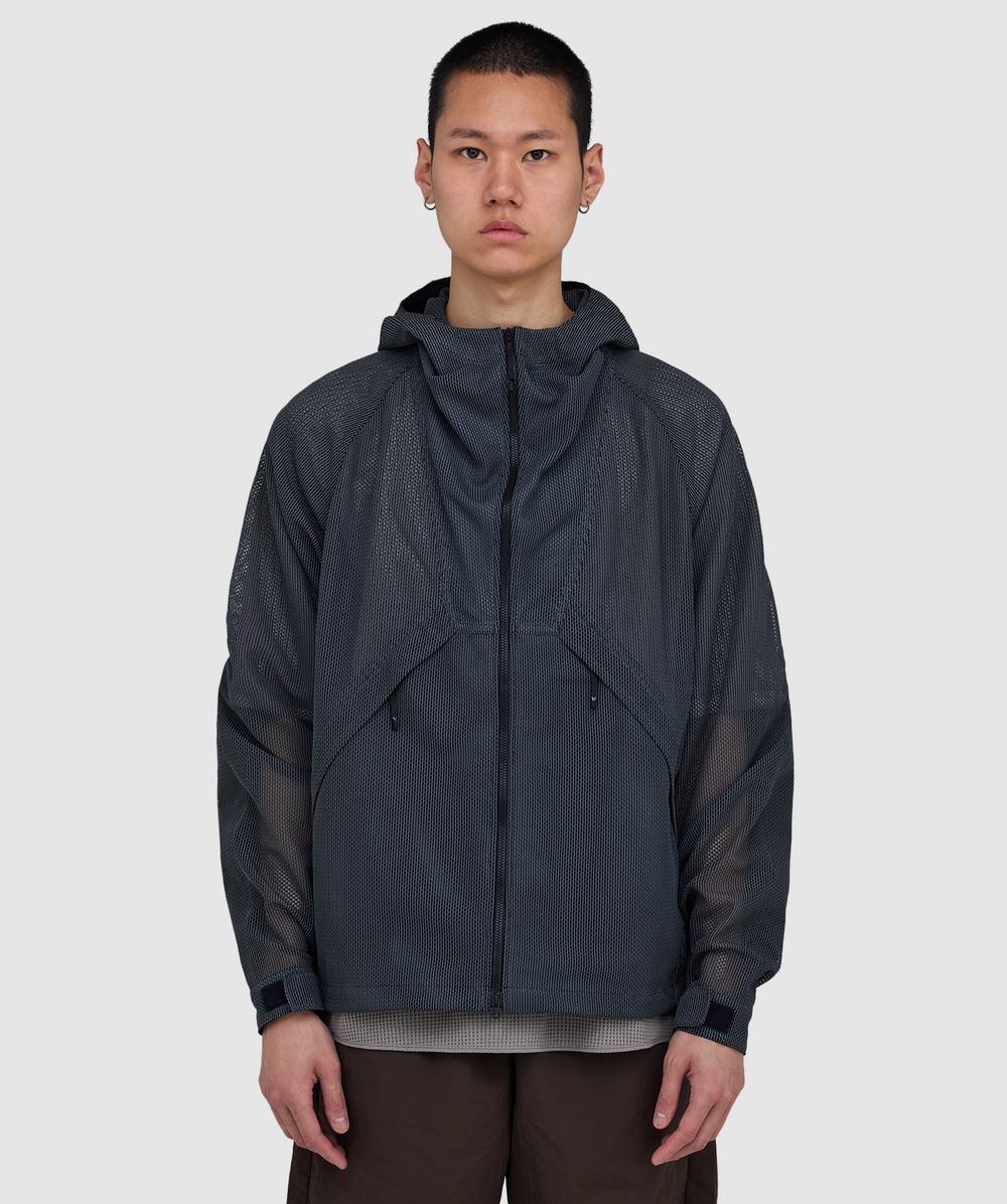 Goldwin Tonalith Mesh Hooded Jacket In Black