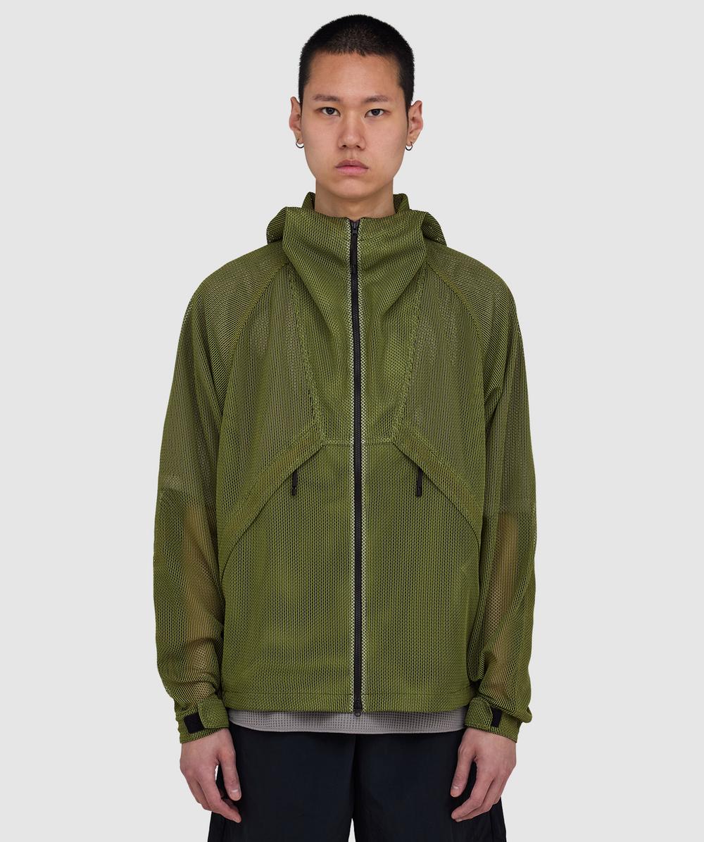 Goldwin Tonalith Mesh Hooded Jacket In Green