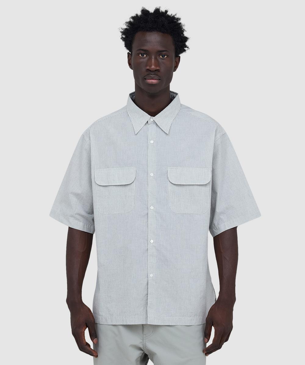 Nanamica Regular Collar Short Sleeve Shirt In Gray