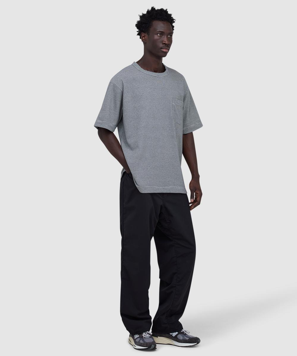 Nanamica Micro stripe pocket t-shirt | NAVY X WHITE | SEVENSTORE