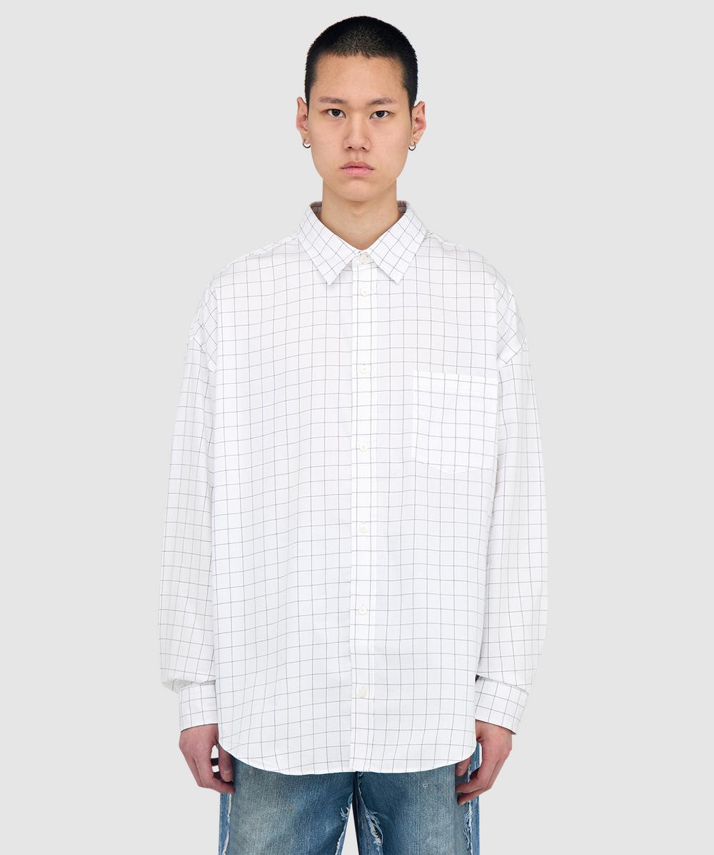 Acne Studios Check Drop Shirt (White/Black - 52) - Size 52, Male