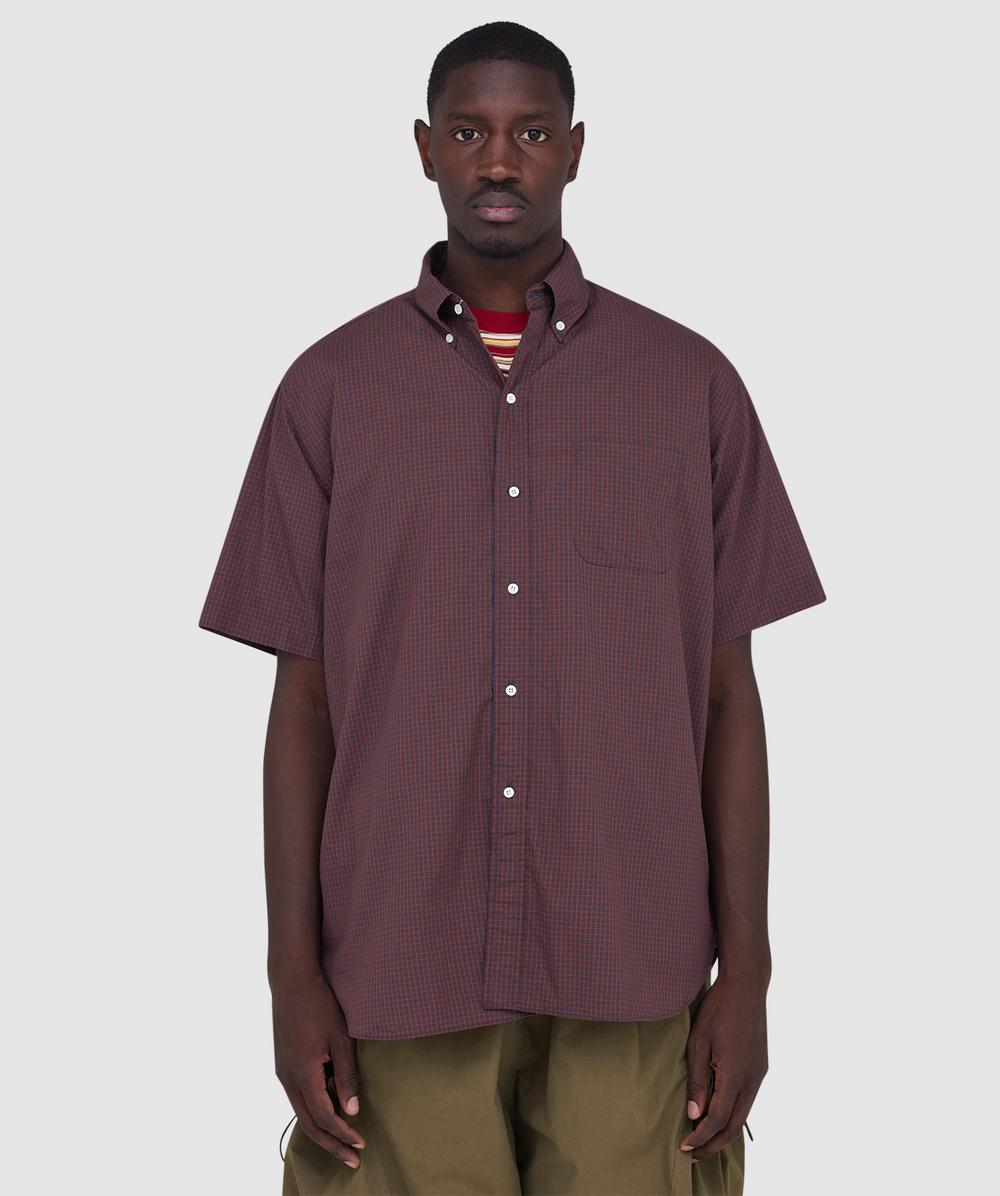 Beams Plus B.d. Classic Fit Mini Plaid Shirt In Pink