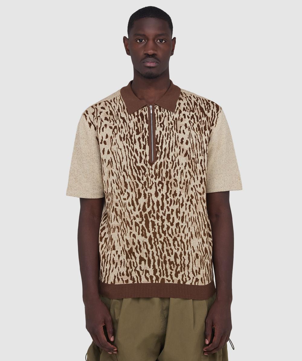 Beams Plus Half zip knit polo shirt | GIRAFFE | SEVENSTORE