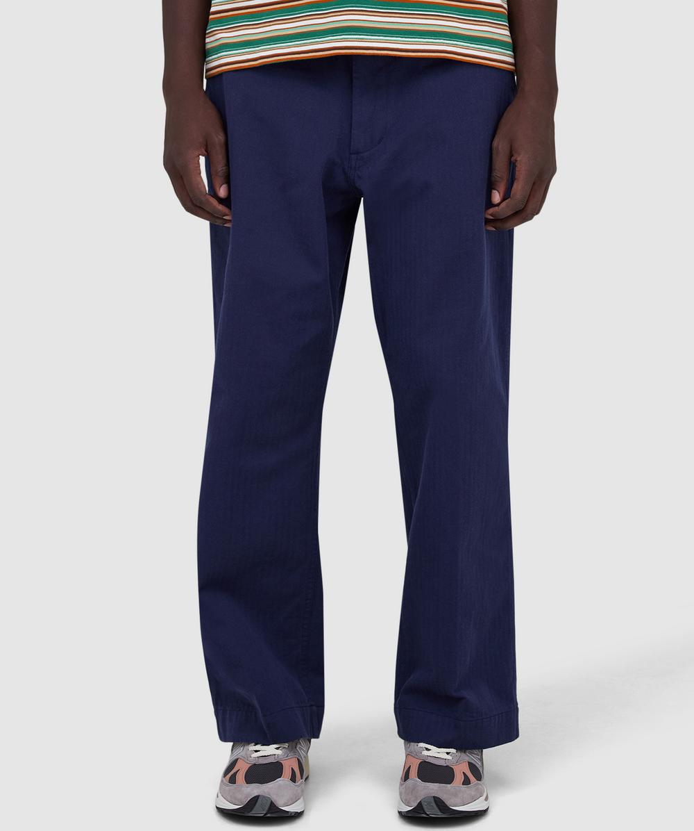 Beams Plus Mil Herringbone Pant In Blue