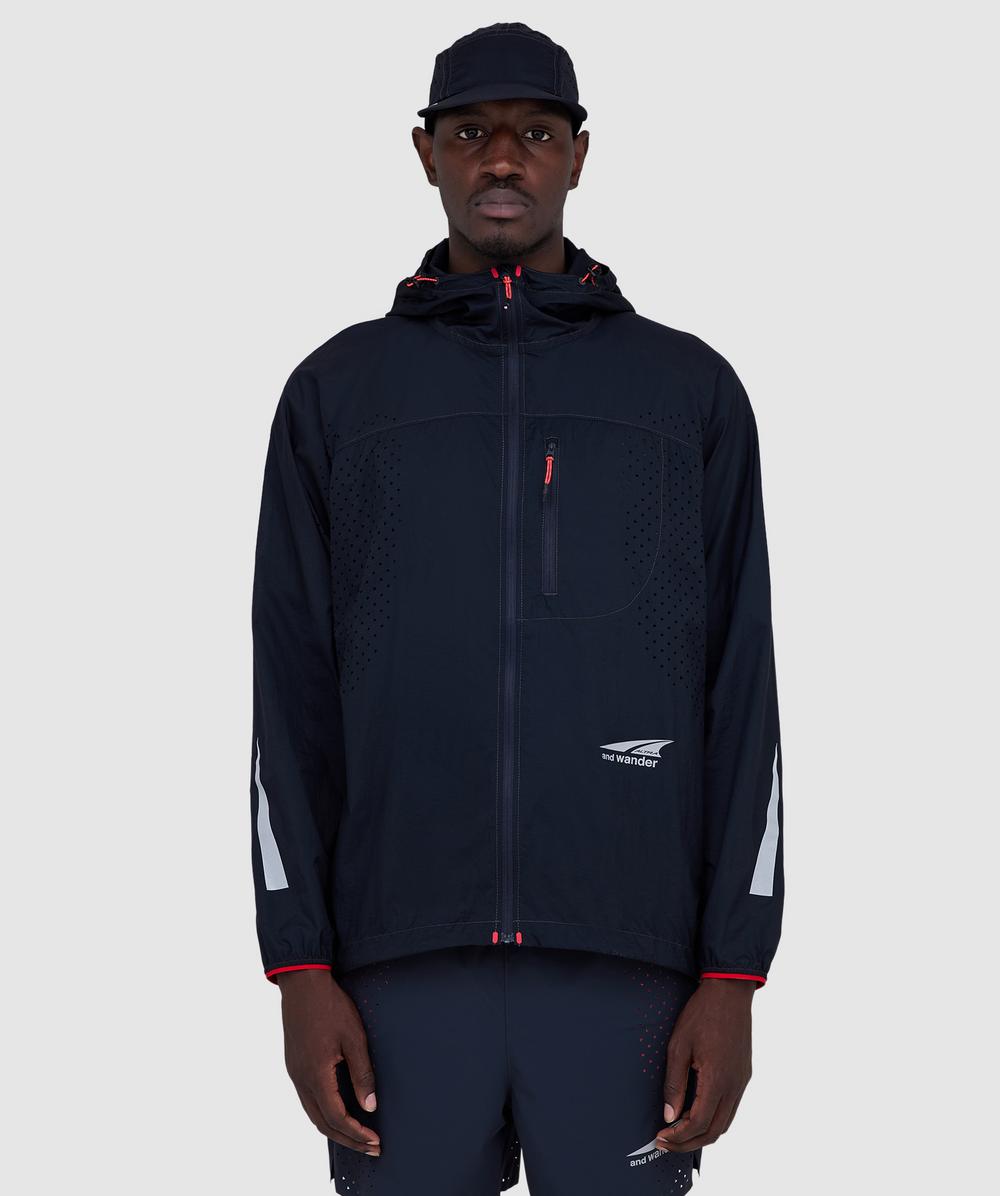 And Wander X Altra Ventilation Wind Jacket (Navy - L) - Size L, Male
