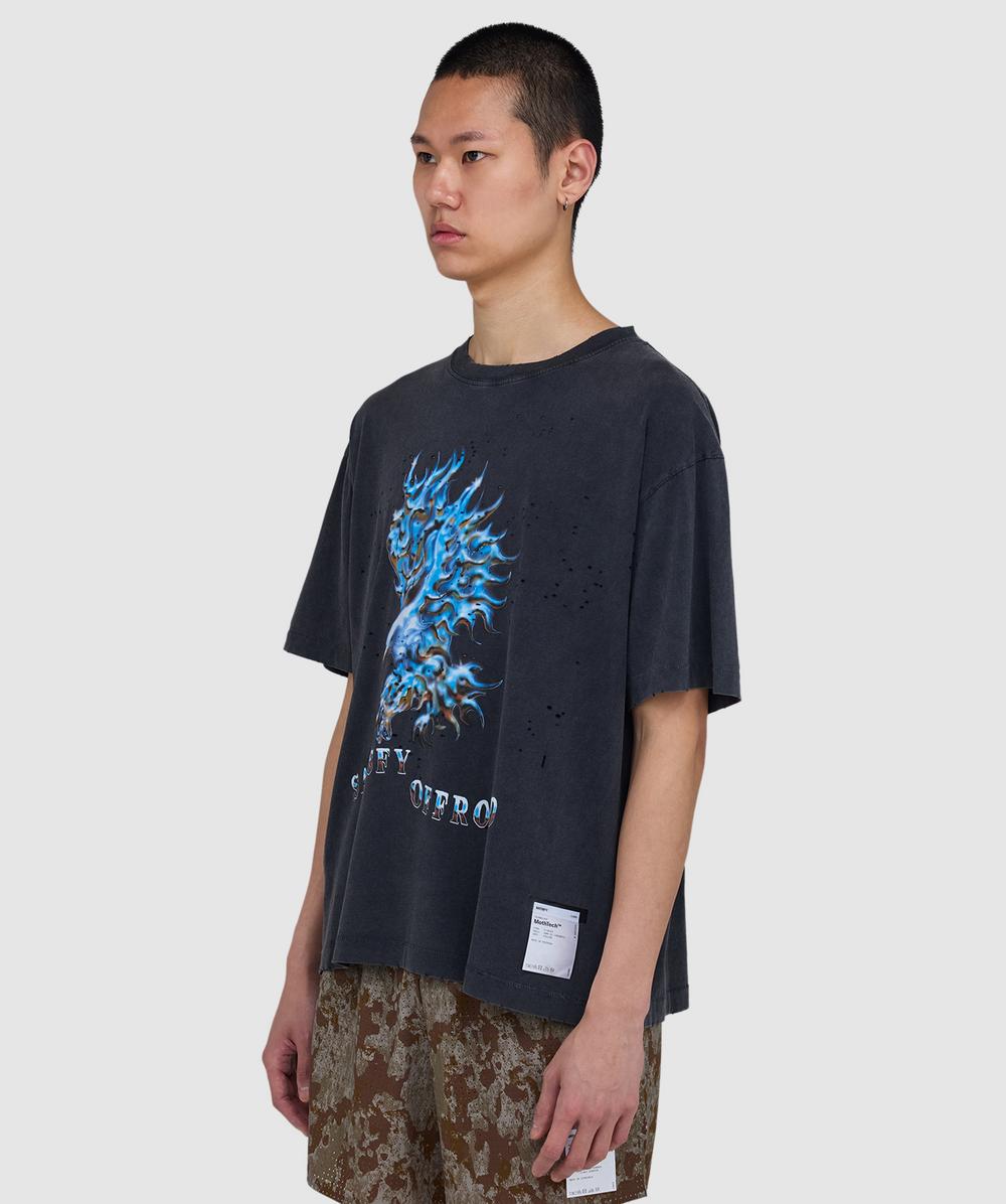 Satisfy Mothtech chrome eagle t-shirt | AGED BLACK | SEVENSTORE