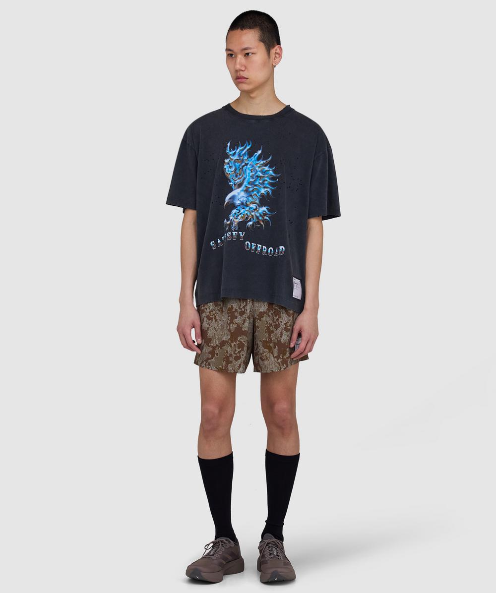 Satisfy Mothtech chrome eagle t-shirt | AGED BLACK | SEVENSTORE
