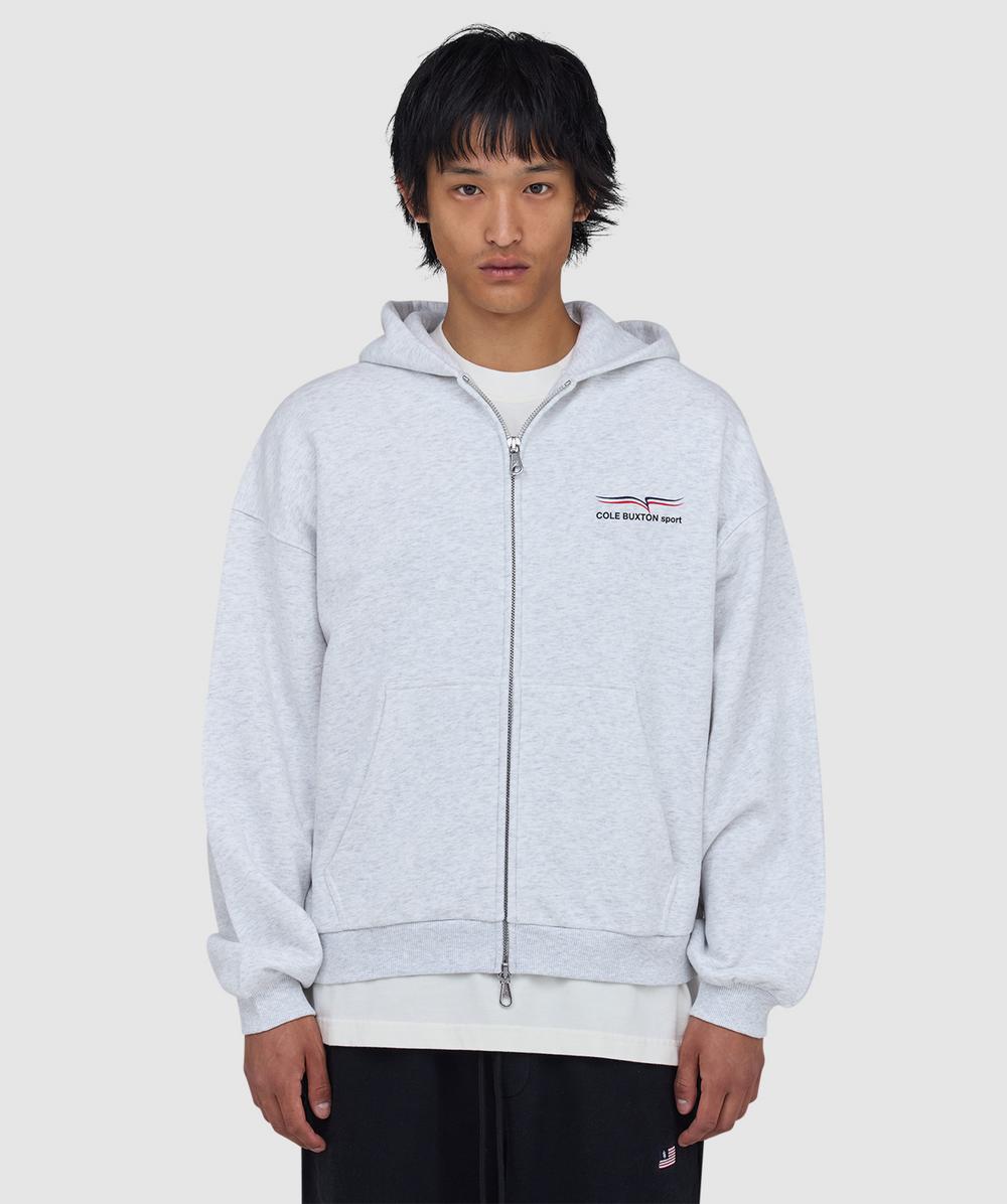 Cole Buxton Cb Sport Full Zip Hoodie In Gray