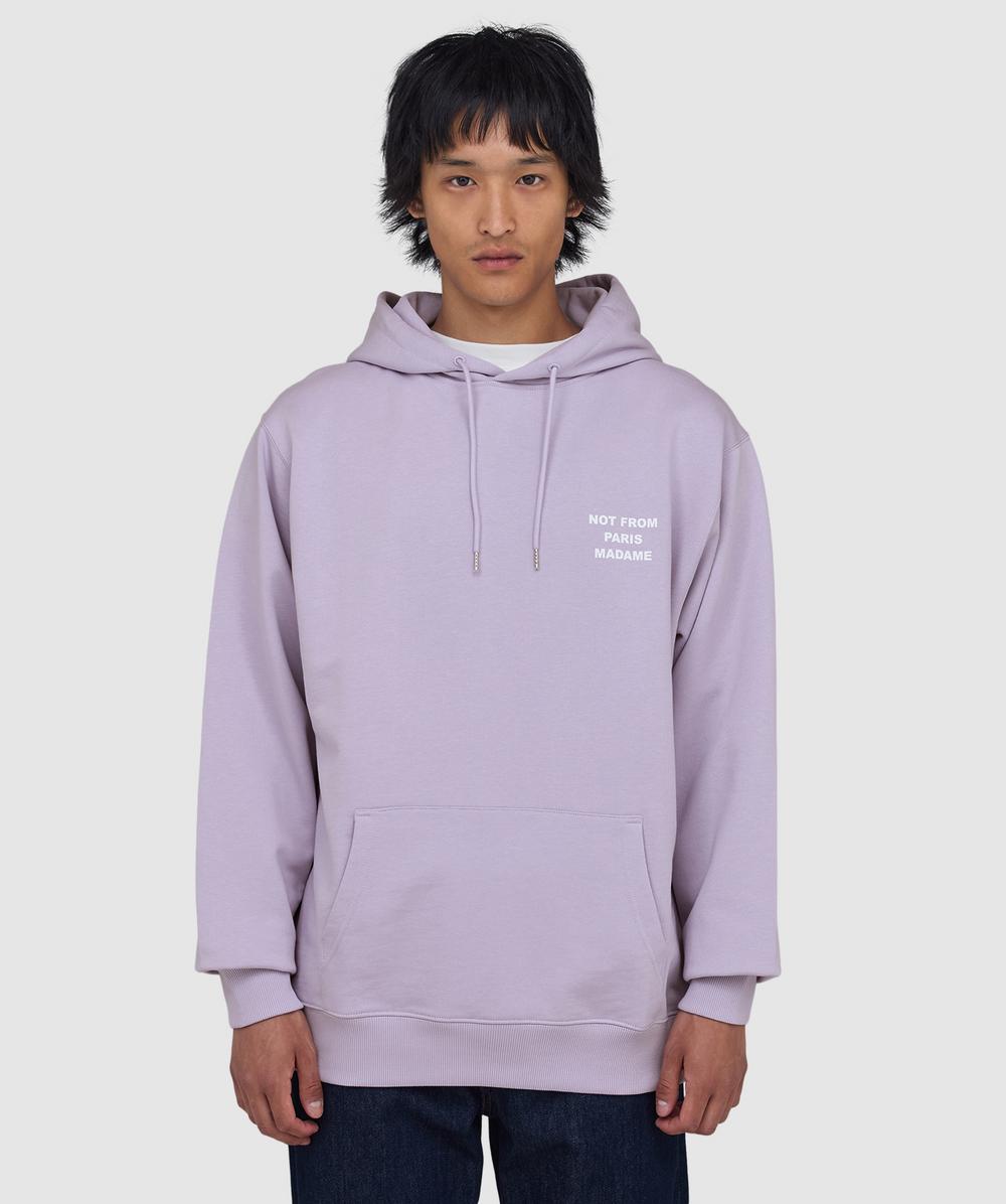 Drôle De Monsieur Men's Purple Slogan Hoodie (Lavander - S) - Size S