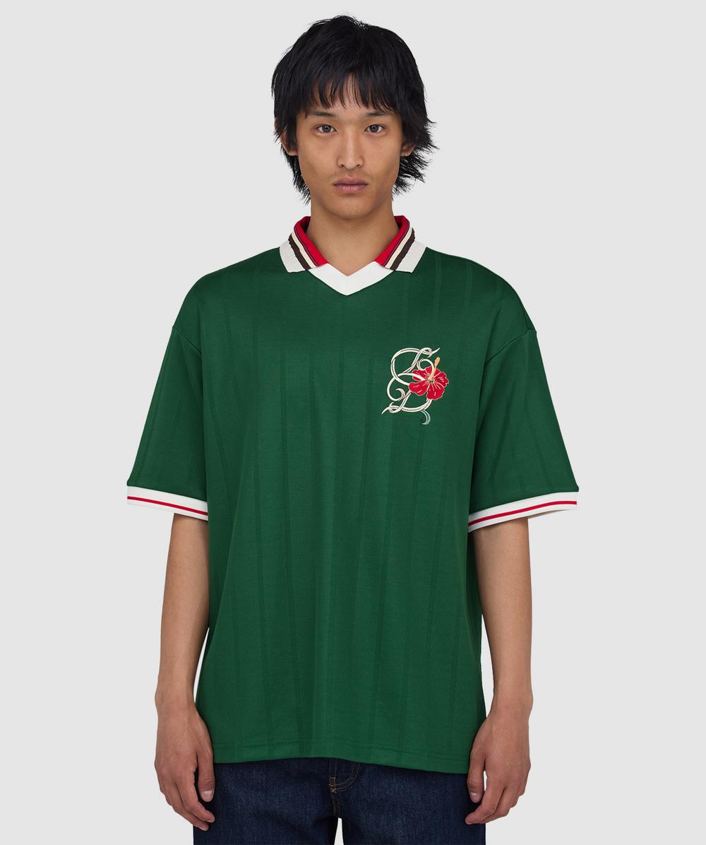 Drôle de Monsieur Hibiscus Polo Shirt (Dark Green - S) - Size S, Male