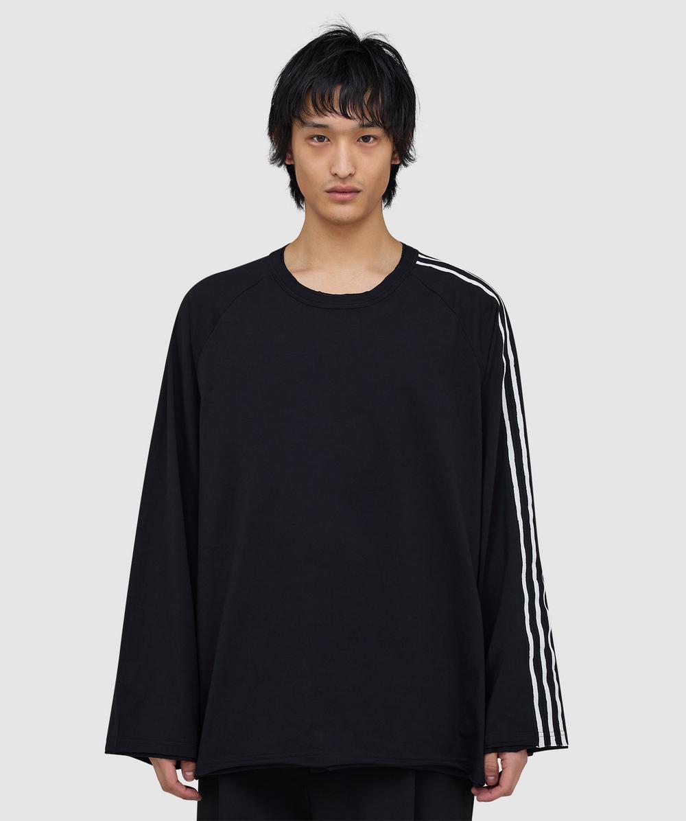 Y-3 Men's Black Raw Edge Long Sleeve T-Shirt ( - M) - Size M