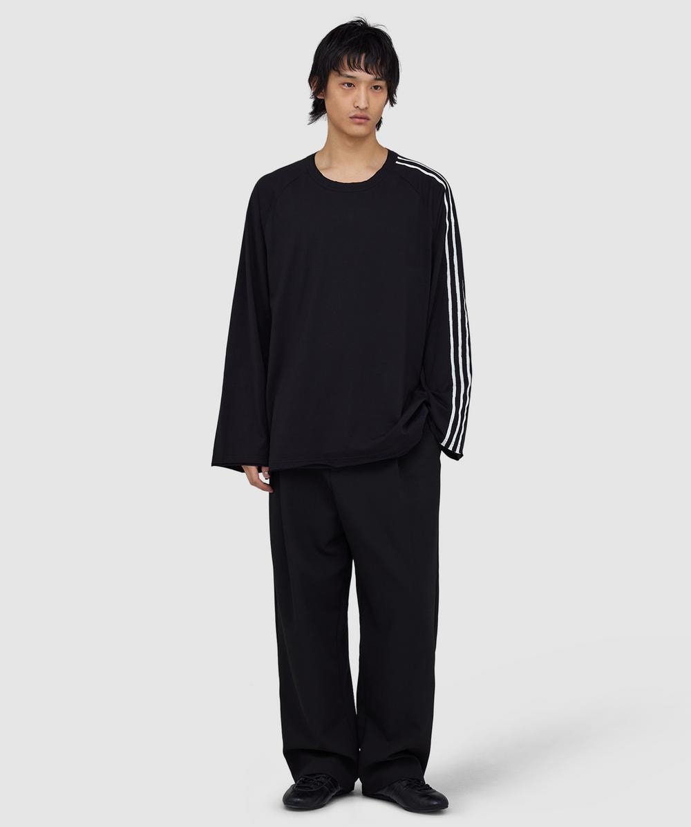 トップス Y-3 20AW 2Way Long Shirt Wool Black L Y-3 Raw edge long sleeve t-shirt | BLACK | SEVENSTORE
