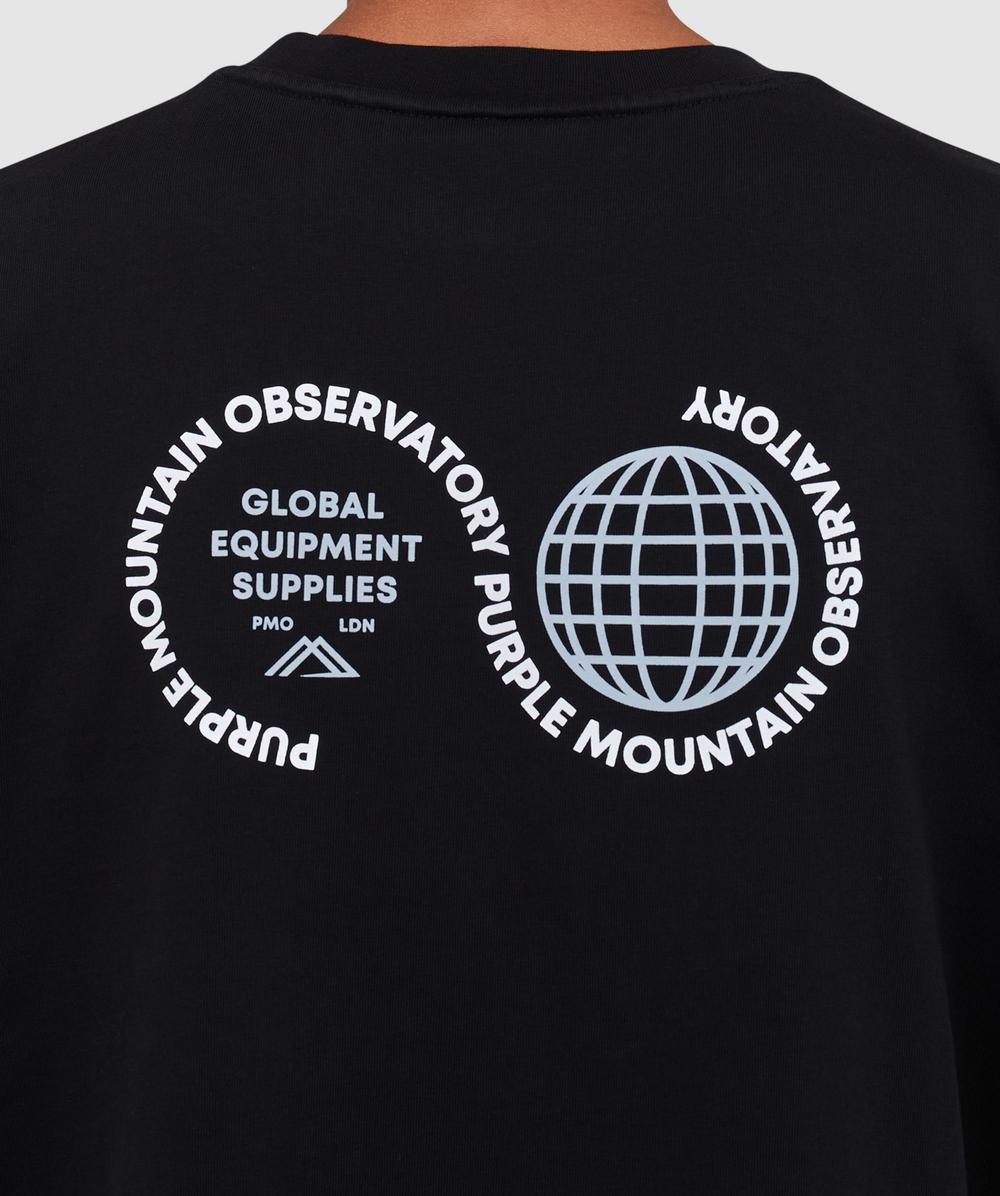 Purple Mountain Observatory Globe t-shirt | BLACK | SEVENSTORE