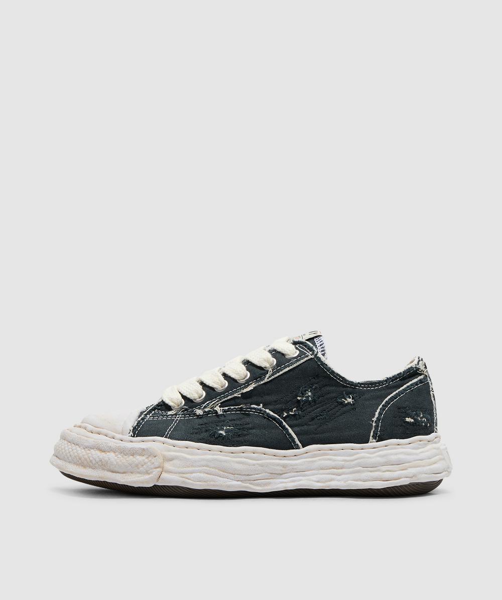 Miharayasuhiro Maison Mihara Yasuhiro Peterson 23 Low Og Sole Ripped Overdyed Sneaker In Black