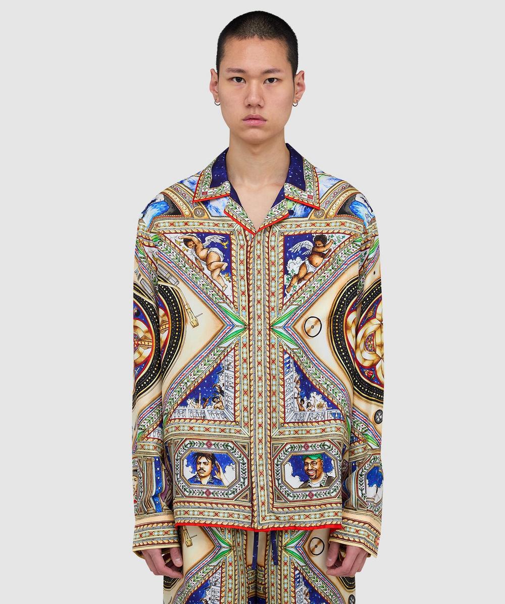 Casablanca Men's Multi Plafond Orne De Musique Long Sleeve Shirt (Assorted - M) - Size M