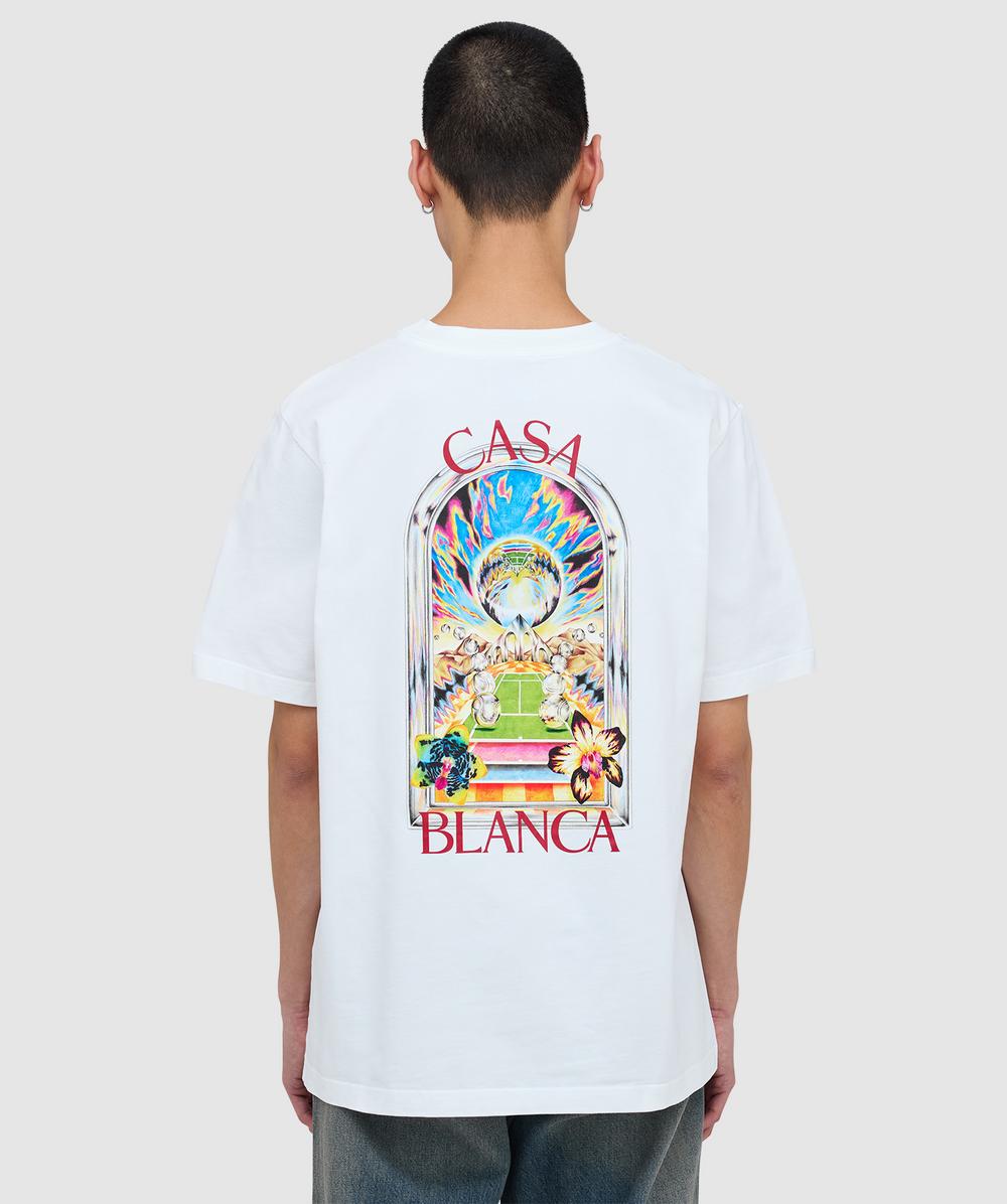 Casablanca Tennis landscape classic t-shirt | WHITE | SEVENSTORE