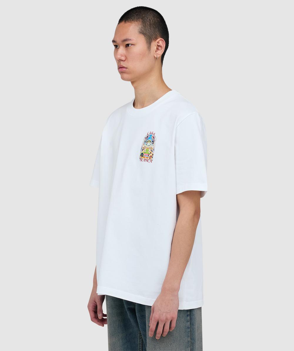 Casablanca Tennis landscape classic t-shirt | WHITE | SEVENSTORE