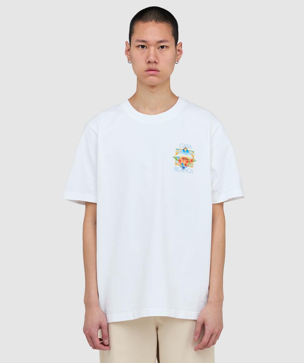 Casablanca Flower court icon t-shirt | WHITE | SEVENSTORE