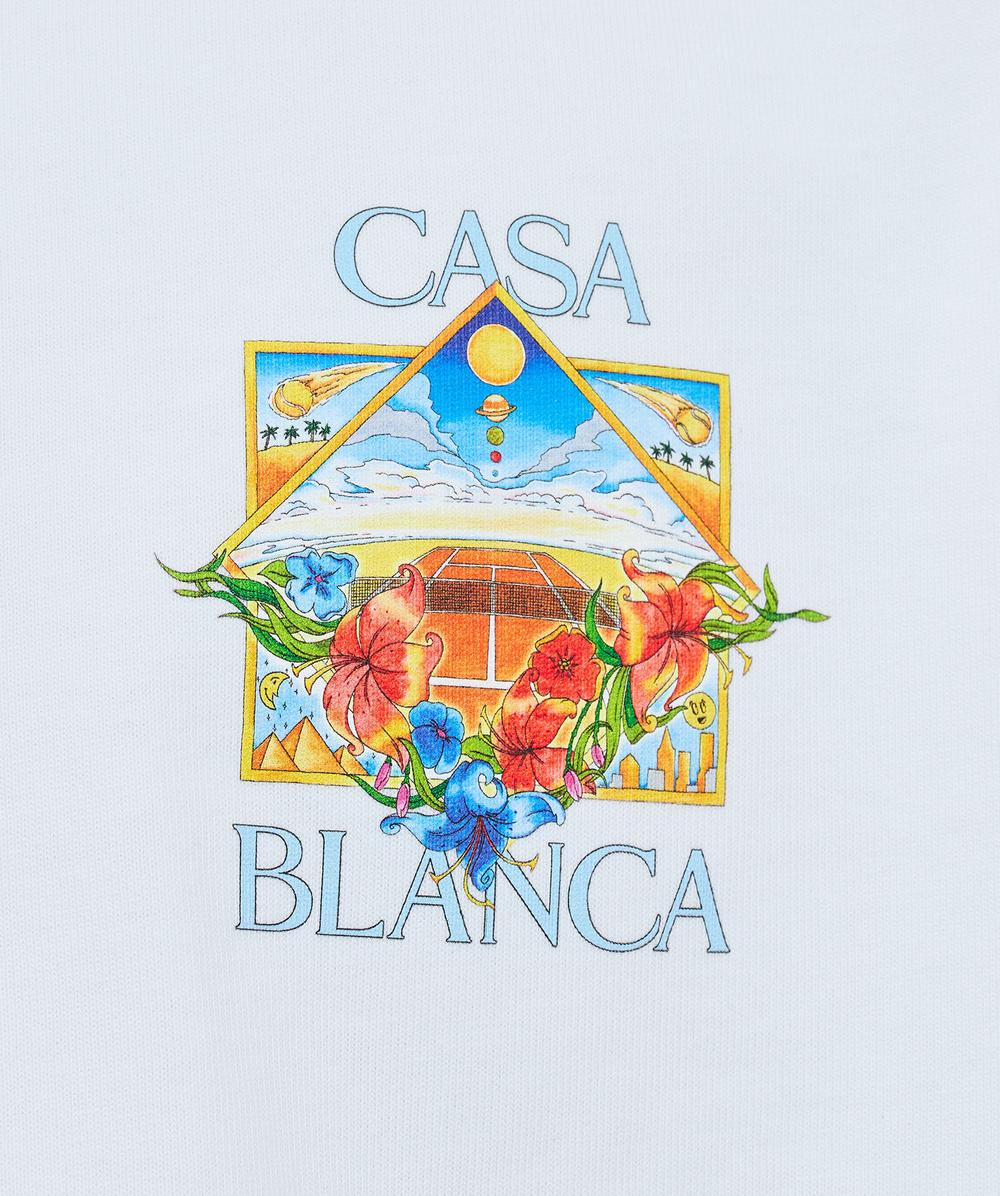 Casablanca Flower court icon t-shirt | WHITE | SEVENSTORE