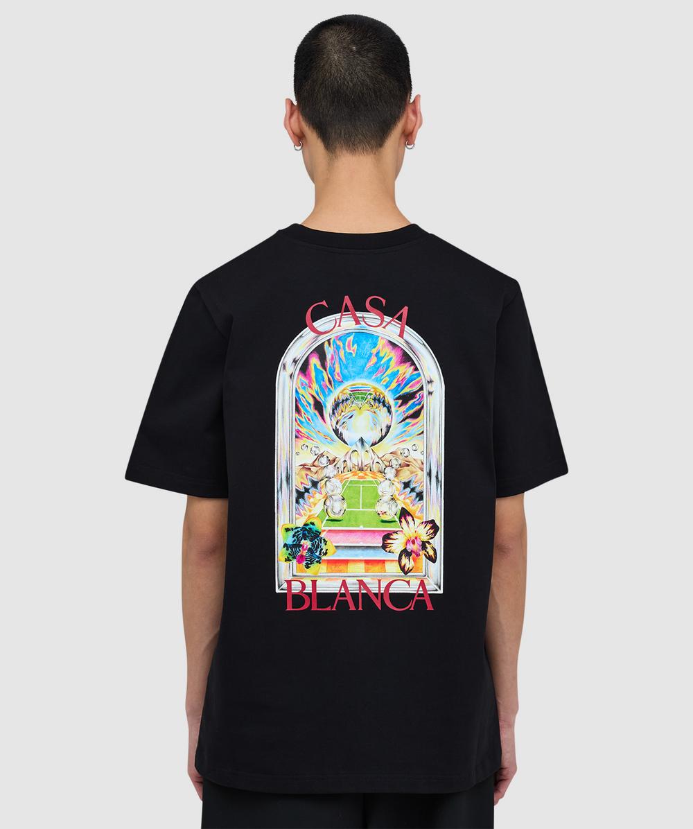 CASABLANCA Tシャツ Casablanca Tennis landscape classic t-shirt | BLACK | SEVENSTORE