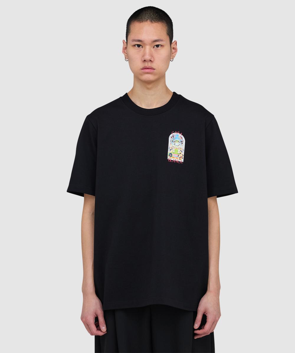 Casablanca Tennis landscape classic t-shirt | BLACK | SEVENSTORE