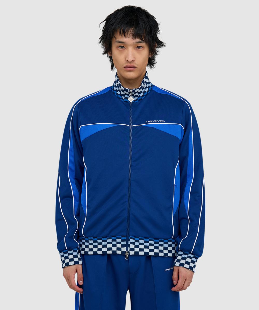 Casablanca Cyber Tricot Track Jacket In Blue