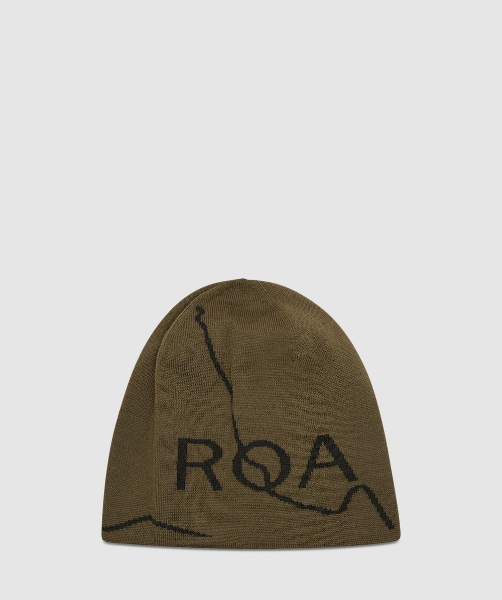 Roa Logo Wool Beanie In Green