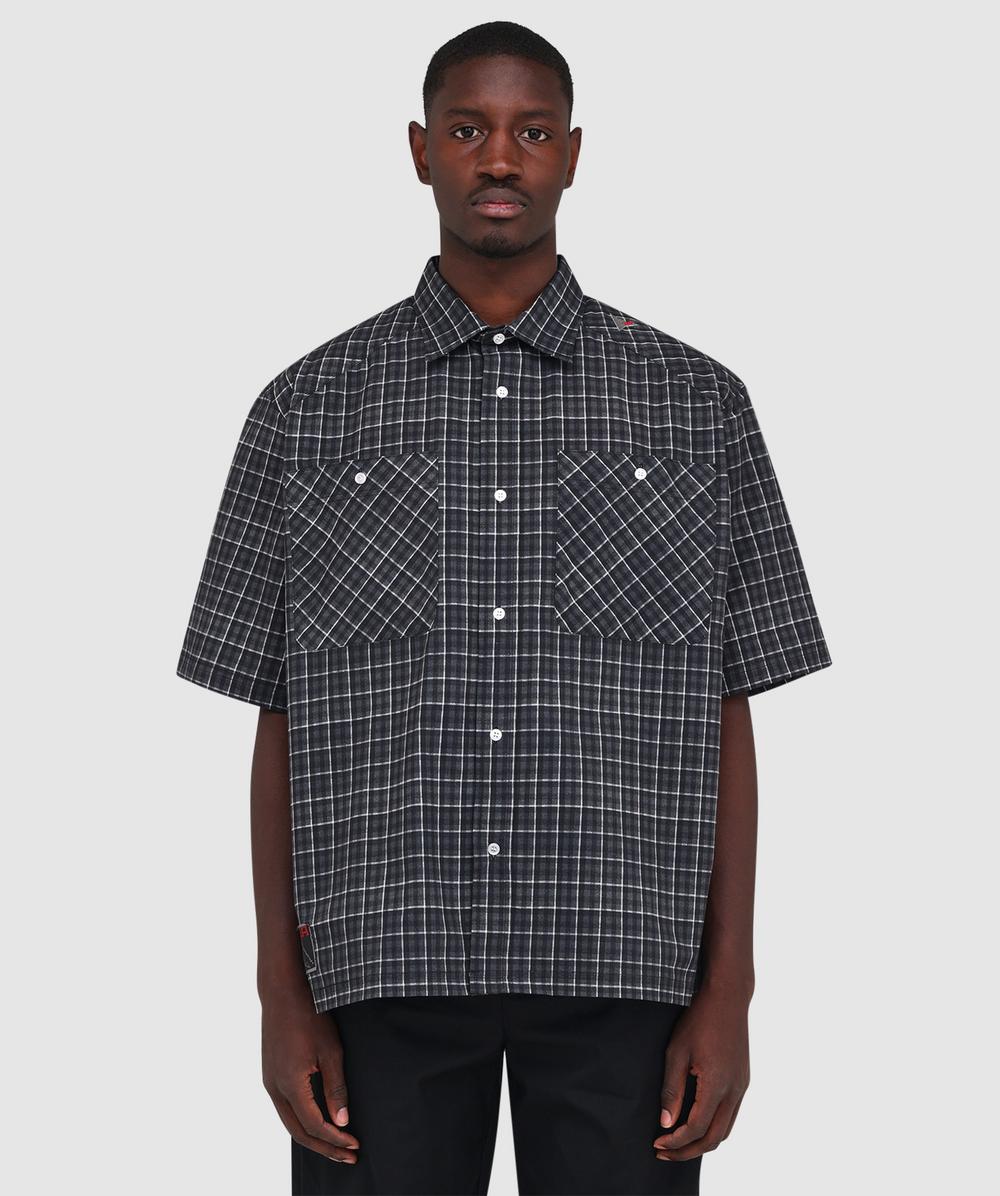 Roa Aair Floweave Printed Check Shirt In Gray