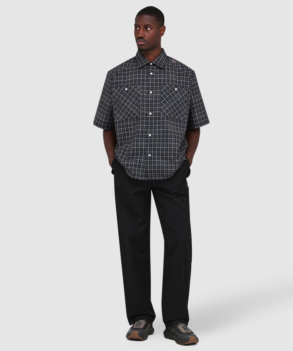 ROA Aair floweave printed check shirt | Grey | SEVENSTORE