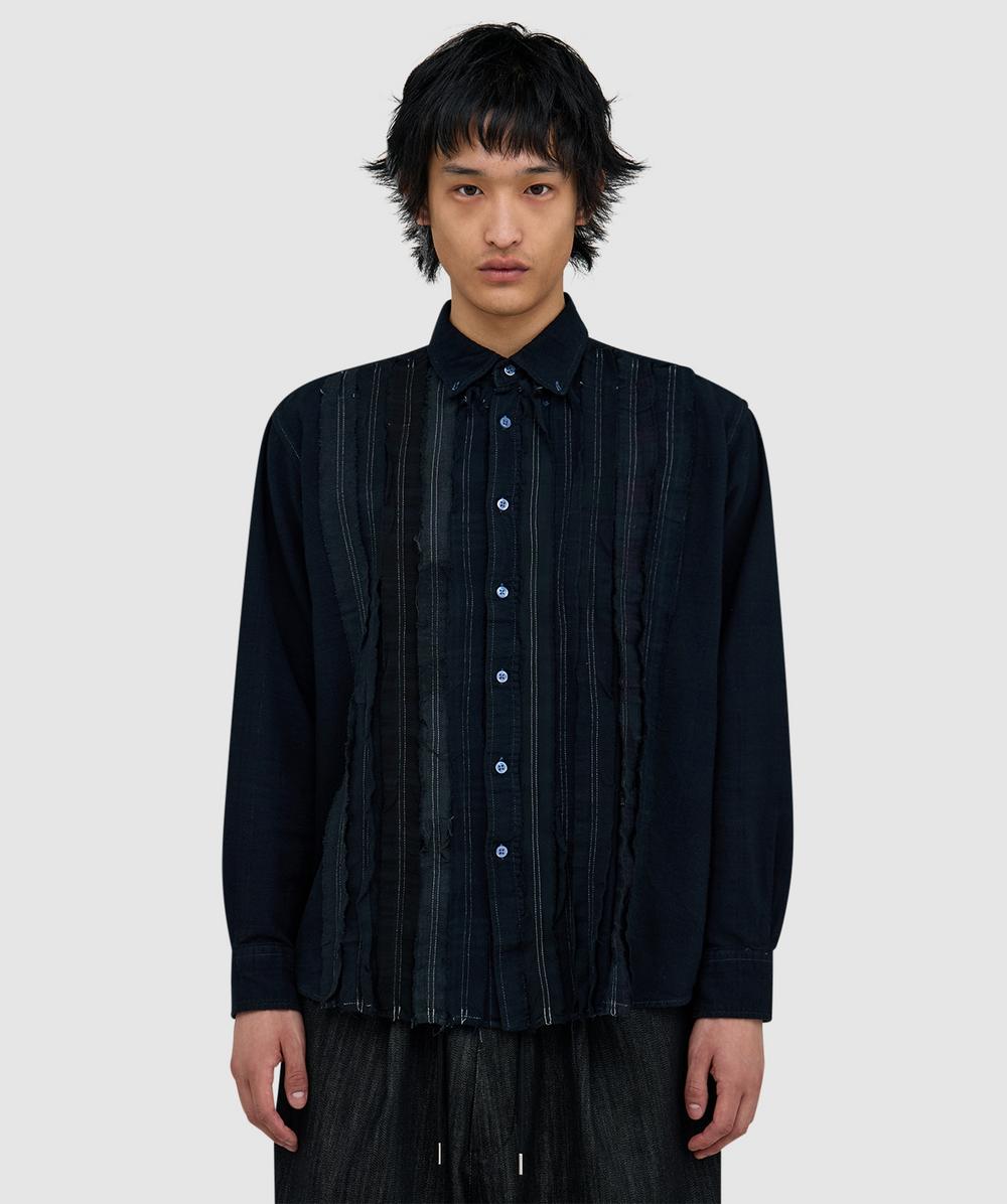 Needles Ribbon Wide Flannel Shirt In Black