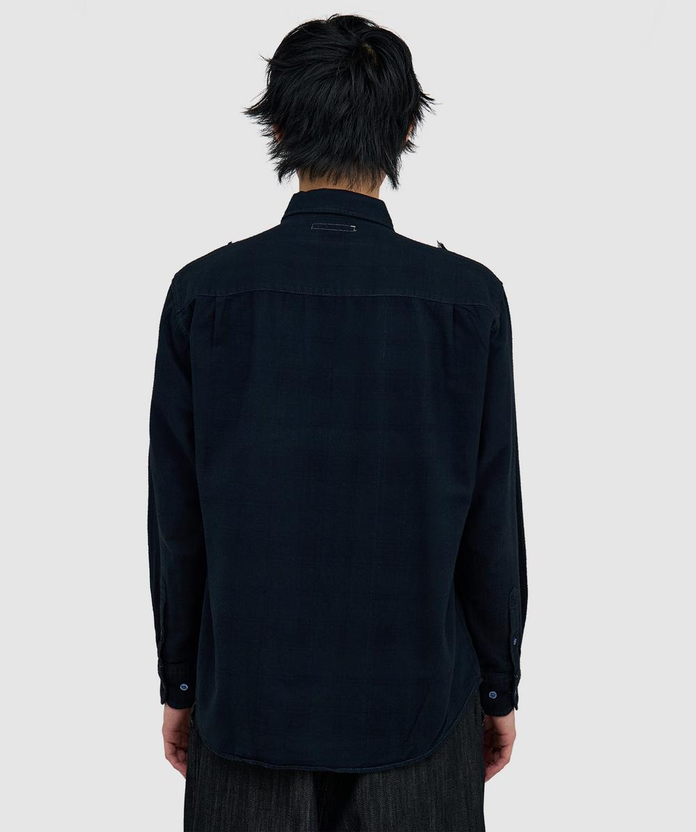 Needles Ribbon wide flannel shirt | BLACK | SEVENSTORE