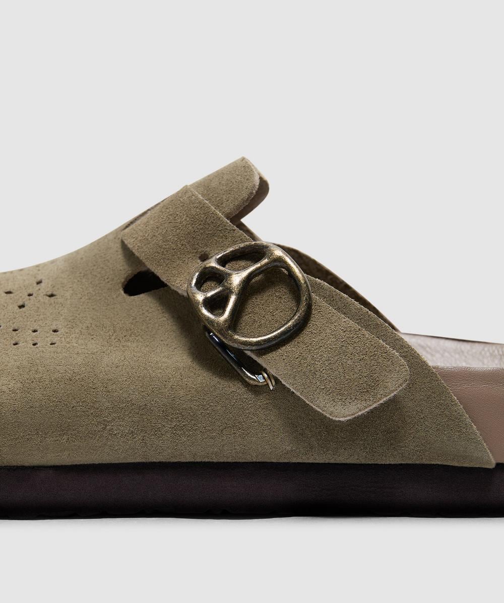 Needles Suede clog sandal | TAUPE | SEVENSTORE